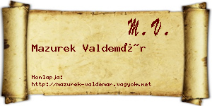 Mazurek Valdemár névjegykártya